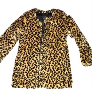 NWT Love Tree Faux Fur Leopard Print Jacket